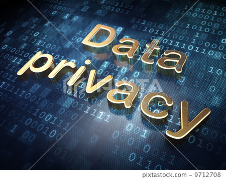 Security concept: Golden Data Privacy on digital background 9712708