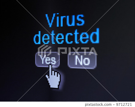 Privacy concept: Virus Detected on digital computer screen 9712721