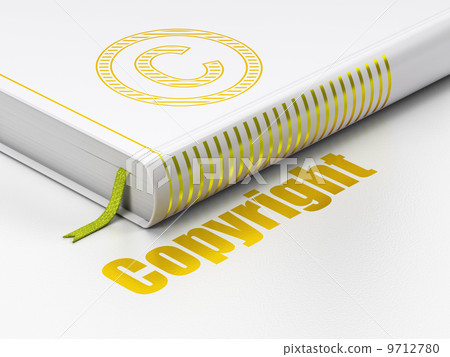 Law concept: book Copyright, Copyright on white background 9712780