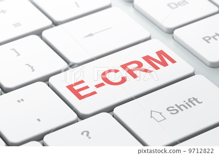 Business concept: E-CRM on computer keyboard background Business concept: E-CRM on computer keyboard background 9712822