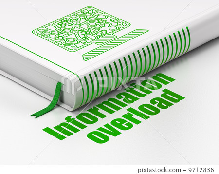 Book Computer Pc, Information Overload on white background Book Computer Pc, Information Overload on white background 9712836