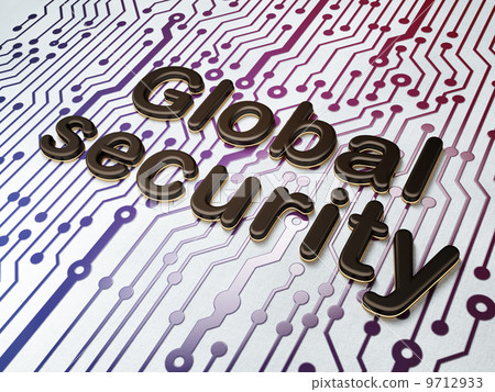 Global Security on Circuit Board background 9712933