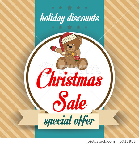 Christmas sale design with teddy bear 9712995