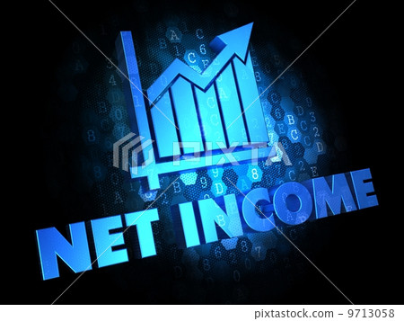 Net Income Concept on Dark Digital Background.-插圖素材 [9713058] - PIXTA圖庫
