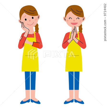 女性圍裙表情 9714482
