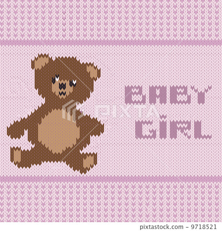 knitted baby girl shower announcement card knitted baby girl shower announcement card 9718521
