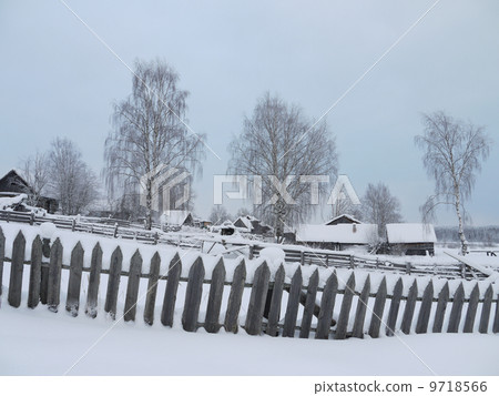 Winter in Russian village Winter in Russian village 9718566