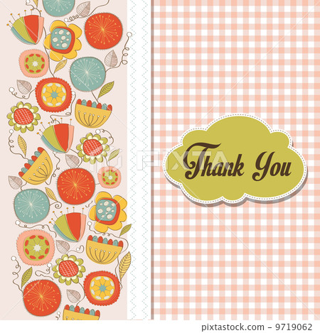 romantic Thank You card with flowers 9719062