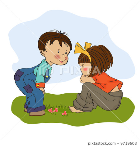 little boy playing with a little girl little boy playing with a little girl 9719608