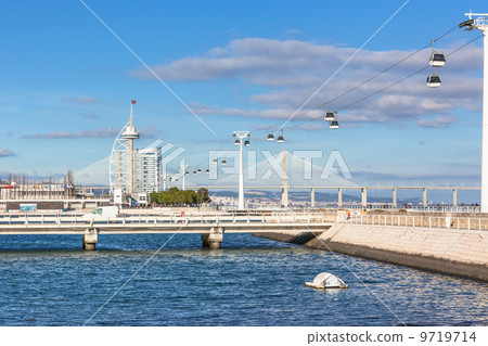 Cable car in Expo district, Lisbon, Portugal Cable car in Expo district, Lisbon, Portugal 9719714