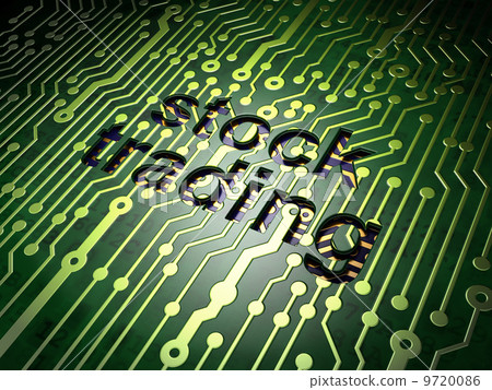 Business concept: Stock Trading on circuit board background 9720086