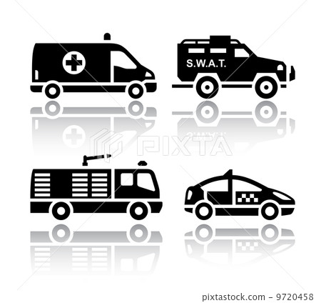 Set of transport icons - Rescue 9720458