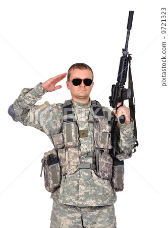 soldier with assault rifle 9721323