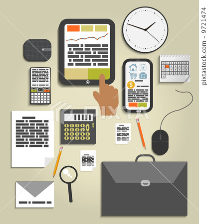 Workplace office and business work elements set 9721474