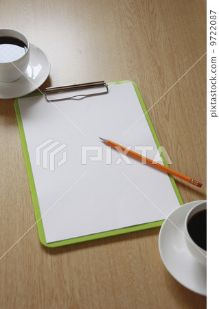Two coffee, board and pencil Two coffee, board and pencil 9722087