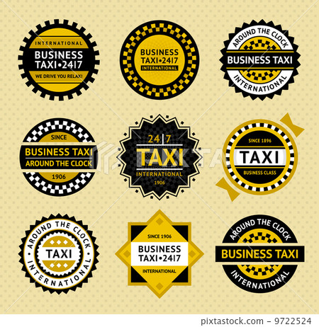 Taxi labels - vintage style - Stock Illustration [9722524] - PIXTA