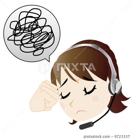 Worried female operator - Stock Illustration [9723337] - PIXTA