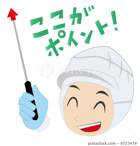 Food factory worker with pointer 9723439