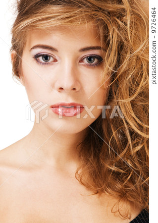 Woman's beautiful face closeup portrait Woman's beautiful face closeup portrait 9726464