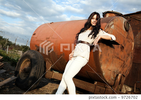 Gorgeous woman in countryside 9726702