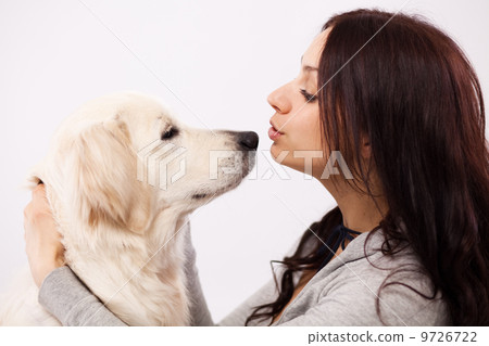 Beautiful young woman with a dog Beautiful young woman with a dog 9726722