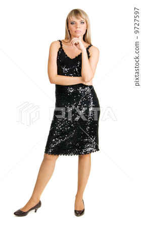 Beautiful young woman in evening gown 9727597