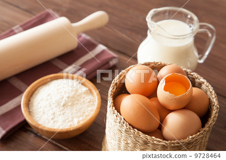 Eggs, milk and flour 9728464