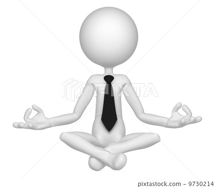 Relaxed businessman meditating 9730214
