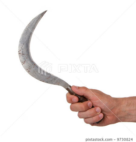 Man holding a rusted sickle Man holding a rusted sickle 9730824