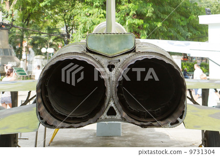 The exhaust of an old Vietnam war-plane 9731304