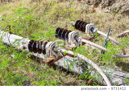 Old electric pole fallen Old electric pole fallen 9731412