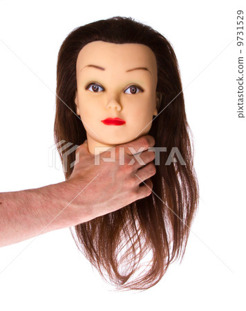 Hand holding a puppet (hair styling) 9731529