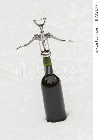 Bottle of red wine in the snow Bottle of red wine in the snow 9732177