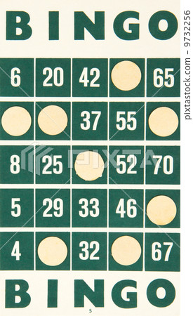 Green bingo card isolated Green bingo card isolated 9732256