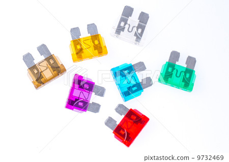 Different colors of car fuses 9732469