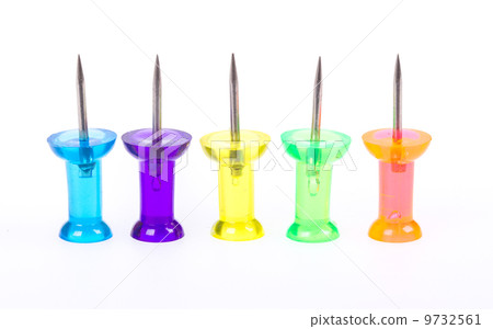 Set of colorful push pins 9732561