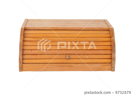 Old used dirty wooden bread box 9732879