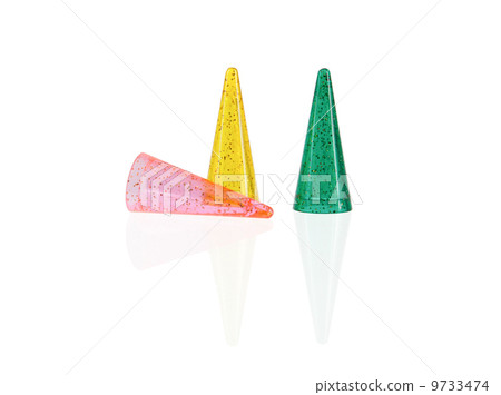 Different colored pawns isolated 9733474