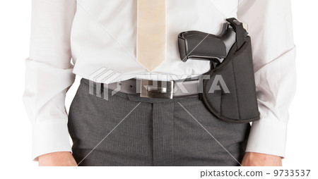Secret service agent with a gun 9733537
