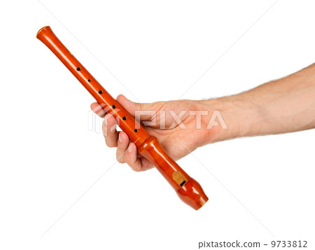 Wooden recorder (block flute) isolated Wooden recorder (block flute) isolated 9733812