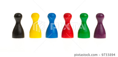 Six colored pawns Six colored pawns 9733894