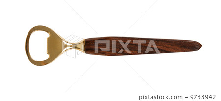 Close up of a golden bottle opener 9733942