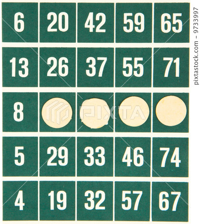 Green bingo card isolated Green bingo card isolated 9733997