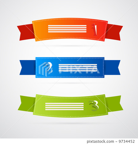 Colorful Ribbons, Labels Set-插圖素材 [9734452] - PIXTA圖庫