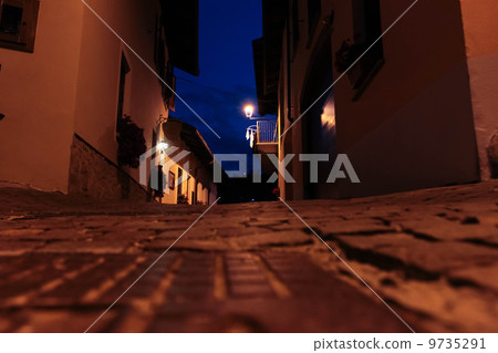 Italian village at night Italian village at night 9735291