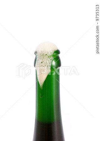 Bottle of dark beer isolated on white, opened 9735313