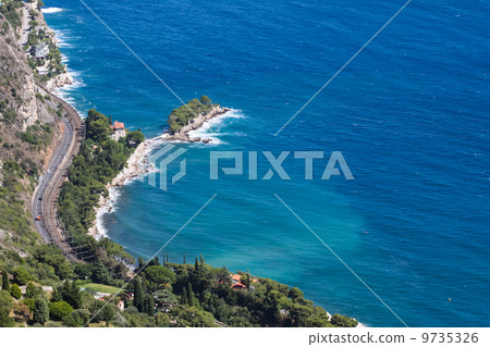 French Riviera with windy road 9735326