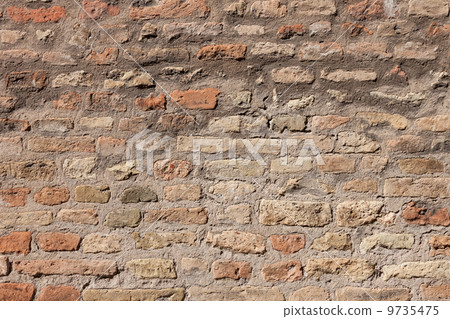 Very old brick wall texture 9735475