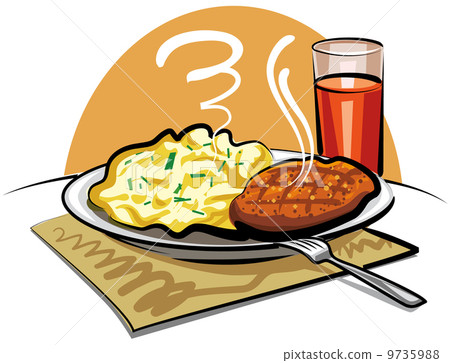 mashed potatoes with a cutlet  9735988