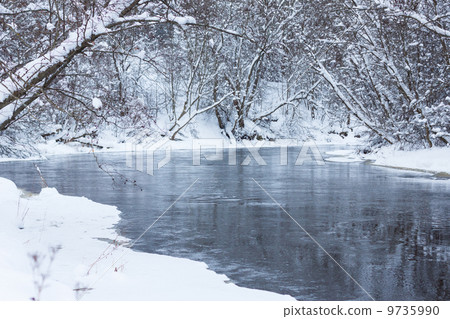 Winter river landscape 9735990